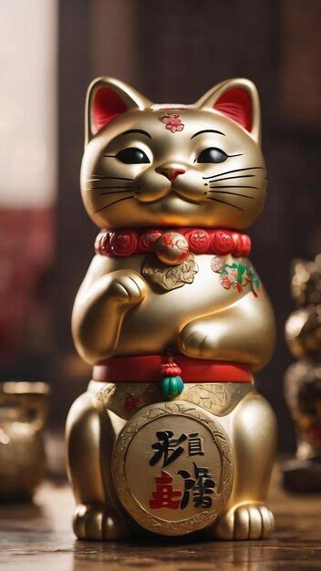 Premium Ai Image Soft Focus Shot Of A Dusty Japanese Lucky Money Cat