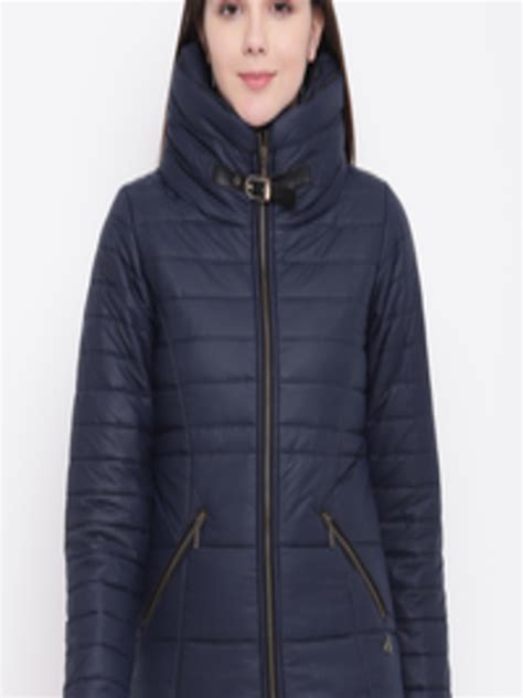 Buy Monte Carlo Women Navy Blue Solid Padded Jacket - Jackets for Women ...