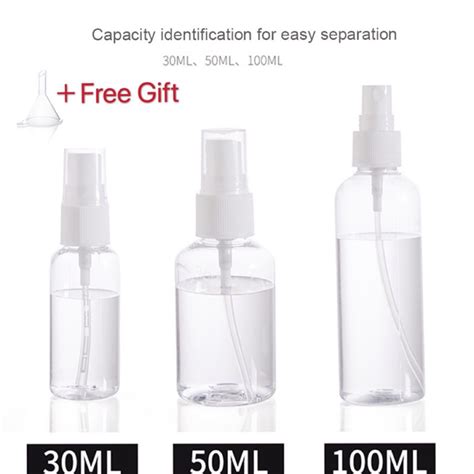 Yt Free Funnel Label Sticker Transparent Empty Spray Bottles Ml Ml