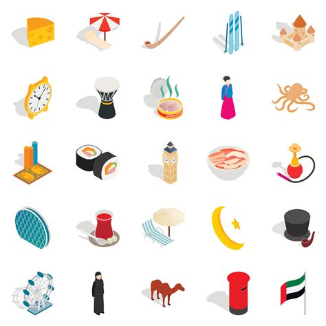 World Food Icons Set Isometric Style 8856203 Vector Art At Vecteezy