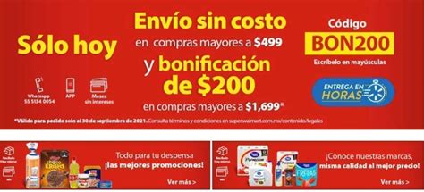 Walmart Cupón 200 de descuento en Súper al 3 de octubre 2021