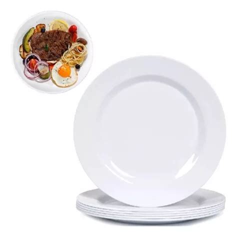 Juego De 24 Platos Planos De Melamina De 25 Cm Para Restaurante Buffet