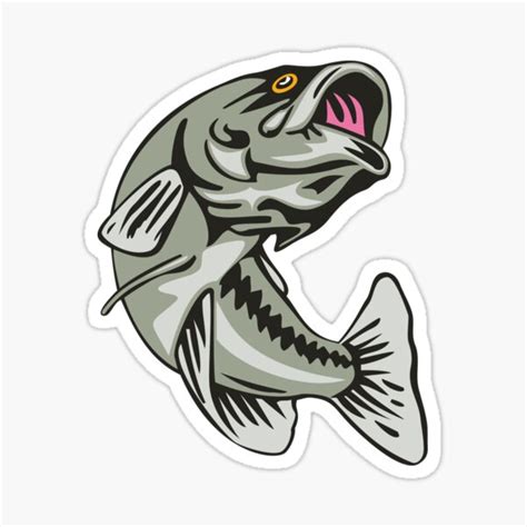 Largemouth Bass Sticker For Sale By Pigu10 Redbubble