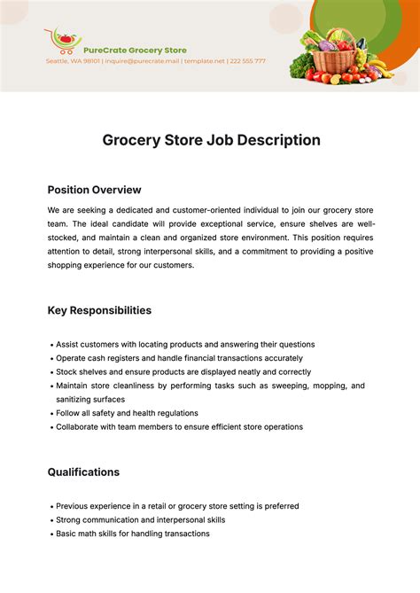Grocery Store Job Orientation at Tamara Wickline blog