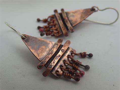 SALE Rustic Copper Artisan Earrings Ready By JoDeneMoneuseJewelry