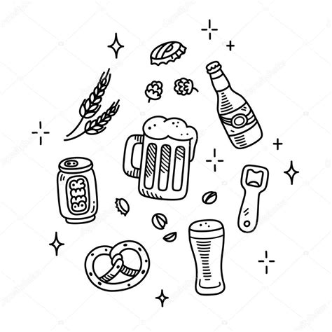 Hand Drawn Beer Doodles Stock Vector Image By Sudowoodo 98624672