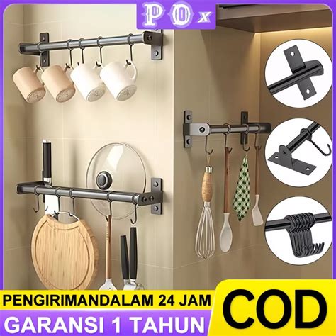 Jual Gantungan Panci Dinding Kitchen Bar Stainlesss Steel Rak Dapur