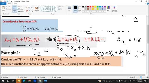 Ch 26 A Numerical Method Eulers Method Differential Equations شرح Youtube