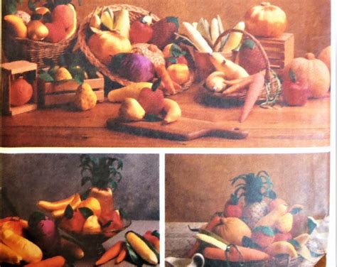 Butterick Fruit Vegetable Pattern Soft Stuffed Food Margit