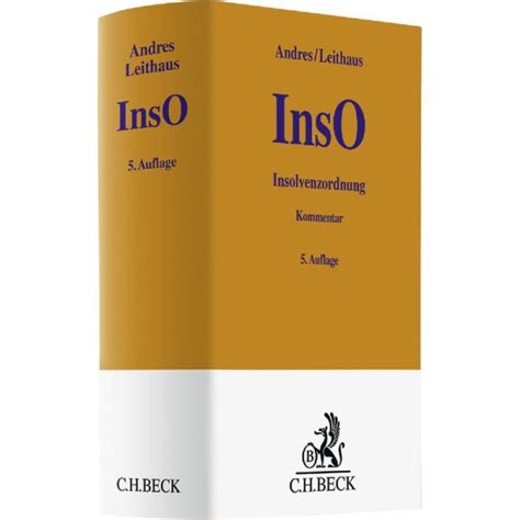 Insolvenzordnung Inso Andres Leithaus Auflage