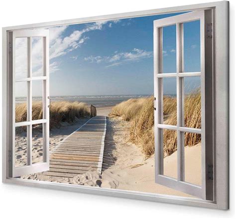 Amazon De Murando Wandbilder Xxl Fensterblick X Cm Tlg Wand