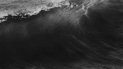 Vagues Noires Et Blanches Fond D Cran De La Mer Noire X