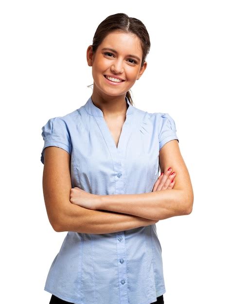 Premium Photo Confident Businesswoman Standing With Arms Crossed