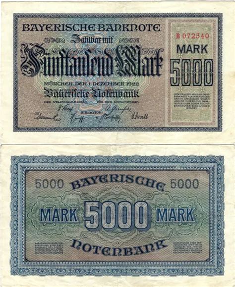 L Nderbanknote Mark M Nchen Bayerische Notenbank Bay P S