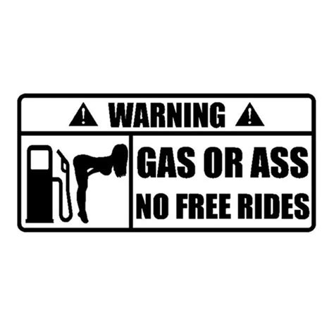 15x7cm GAS OR ASS NO FREE RIDES Reflective Car Bumper Window Sticker