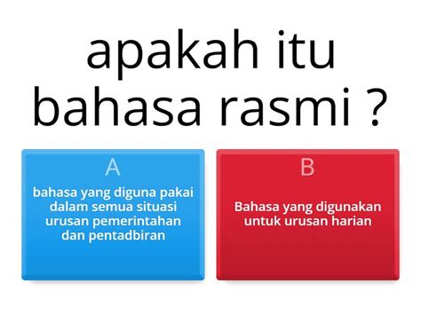 Bahasa Rasmi Cuestionario