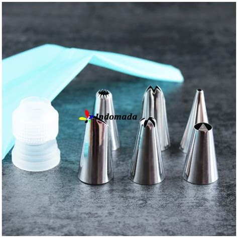 Jual Piping Bag Silikon Set Tip In Tips Nozzle Spuit Mawar Dekorasi