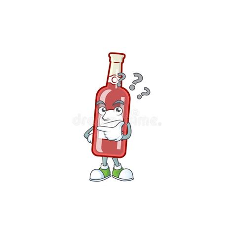 Cartoon Champagner Rote Flasche Mit Verwirrtem Design Vektor Abbildung