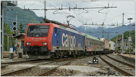 The SBB Cargo Re 474 017 With A Ralpin Train Novara Freibung Is