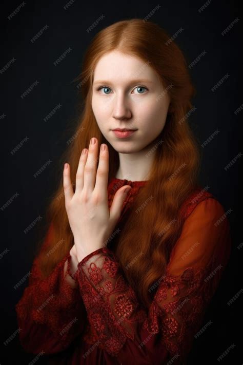 Premium Photo Portrait Of A Young Woman Holding Out Her Hand In Greeting