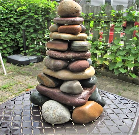 Zen Large Stacked Stone Garden Cairn Lake Michigan Lake Superior