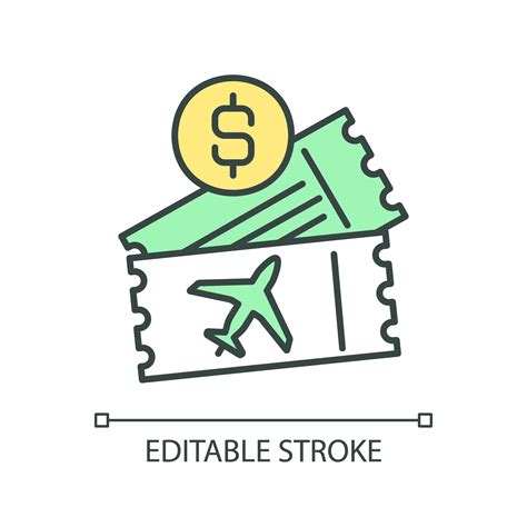 Travel costs RGB color icon. Airplane ticket. Business trip. Summer