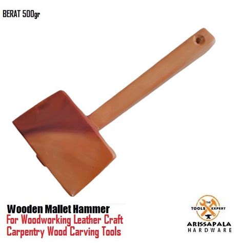 Jual Wooden Mallet Palu Kayu Ganden Palu Ukir Kerajinan Kulit Leather