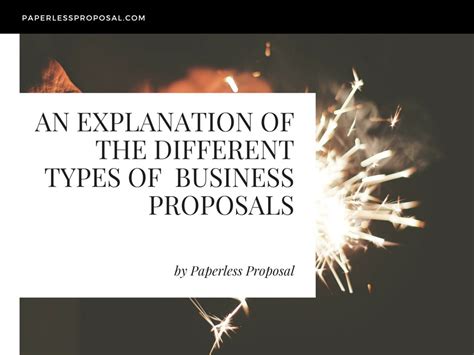 An Explanation Of The Different Types Of Business Proposals