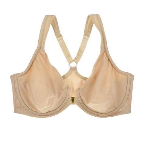 Comfort Front Closure Racerback Underwire Support Bra 36 38 40 42 44 46