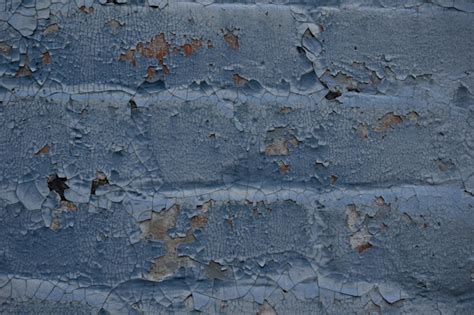 Mur D Une Vieille Maison De Village Peint Avec De La Peinture Bleue