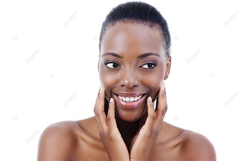 Beautiful African American Model Cant Resist Touching Her Smooth Face