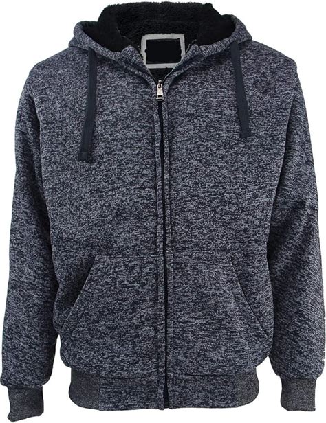 Men's Hoodies Full Zip Sherpa Lined Heavyweight Fleece Warm Sweatshirts Big Tall at Amazon Men’s ...