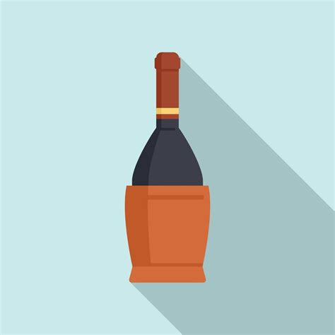 French Wine Bottle Icon Flat Style 14505060 Vector Art At Vecteezy