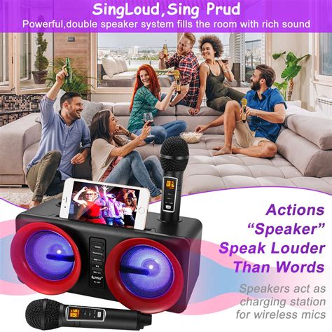 Upgraded Version Karaoke Machine Alpowl Portable Pa Speaker