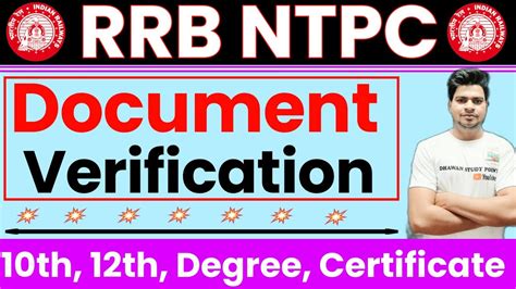 RRB NTPC ALL LEVEL DOCUMENT VERIFICATION RRB NTPC DV 2022 SC ST OBC