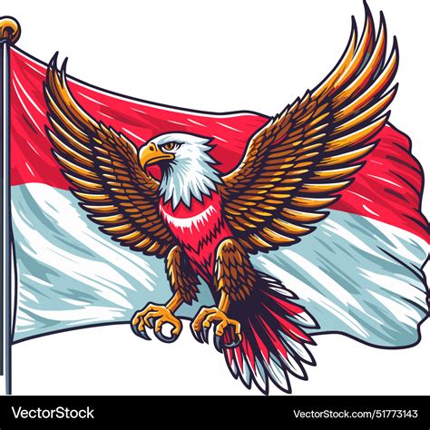 Indonesia Independence Day Doodle Line Drawing Vector Image