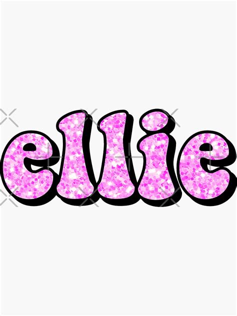 Aesthetic Hot Pink Glitter Ellie Name Sticker For Sale By STAR10008