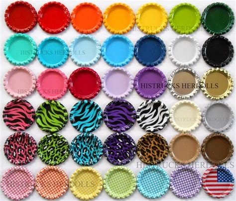 New 100 1 Mix New Flat Double Sided Linerless Bottle Caps You Choose Mix Flattened