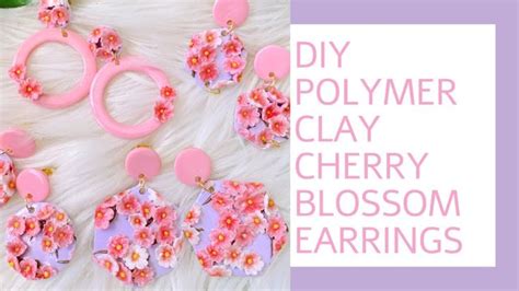 Polymer Clay Cherry Blossom Sakura Earrings Tutorial How To Make