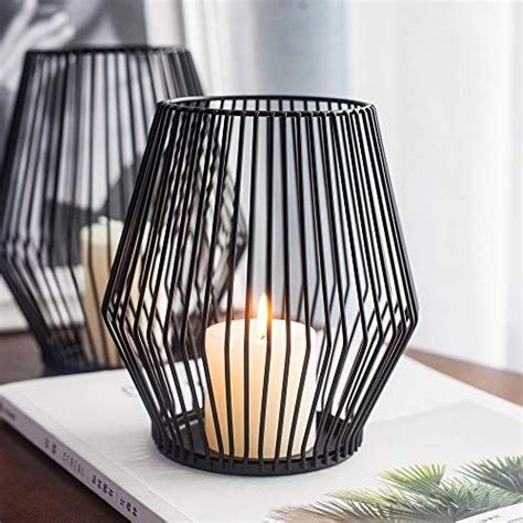 Sujun Black Metal Wire Tea Light Candle Holders For Indoor Outdoorset