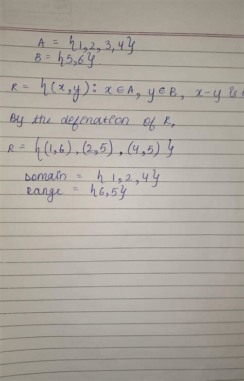 If A B Define A Relation R From A And B By R X Y