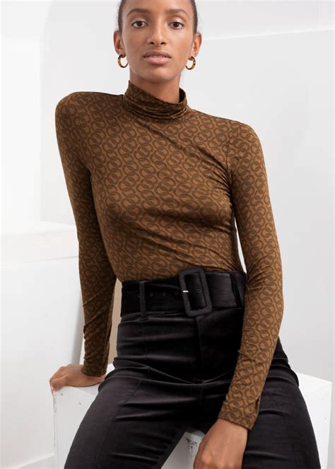 Other Stories Fitted Chain Print Turtleneck Fall Essentials Every