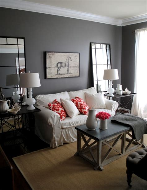 Color ideas for living room – gray wall paint. | Interior Design Ideas ...