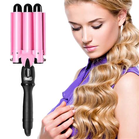 Home Barrel Ceramic Ionic Big Wave Curler Automatic Lcd Curling Iron