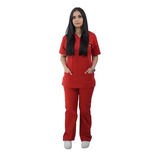 Costum Medical Lotus 4 Basic 1 Unisex Rosu Marime 2xs