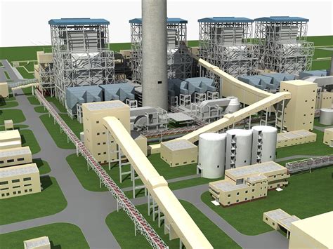 Thermal Electric Power Plant 3D Model 139 Max Free3D