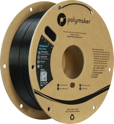 Polymaker PolySonic PLA Pro Black 3DJake International