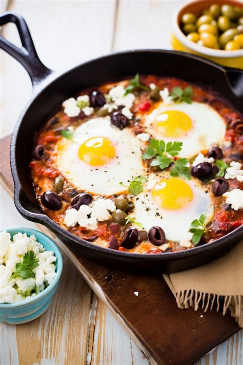 Roasted Red Pepper And Feta Shakshuka With Olive Tapenade Cooking Mediterranean