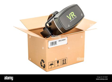 Vr Glasses Inside Cardboard Box Delivery Concept 3d Rendering