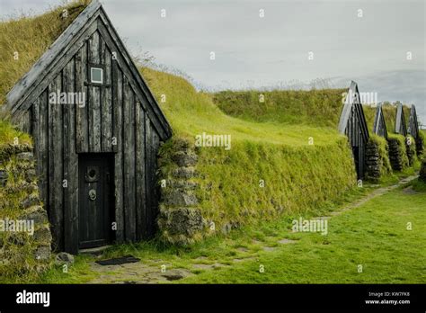 Traditional Turf Houses In Iceland Stock Photo Alamy